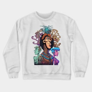 Caveman|trippy |90s cartoon Crewneck Sweatshirt